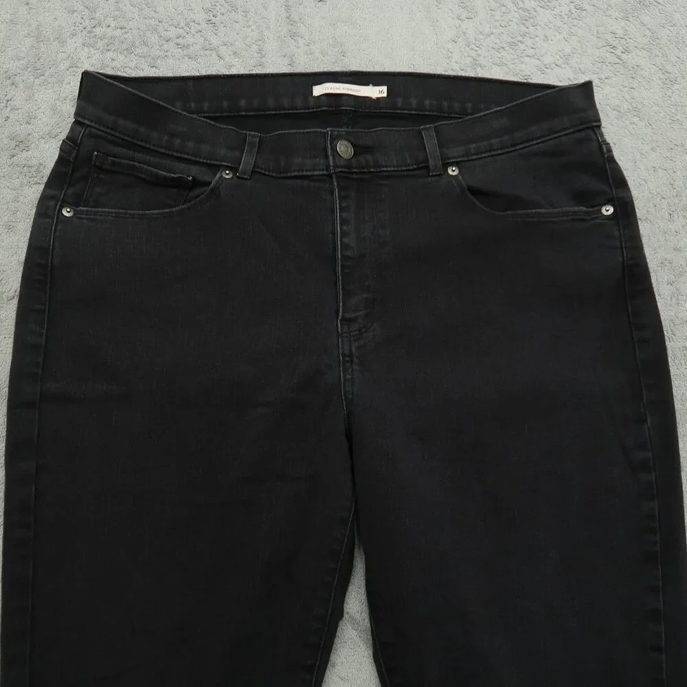 Levi's Jeans Women's Size 16M Gray High-Rise Classic Straight Denim 29